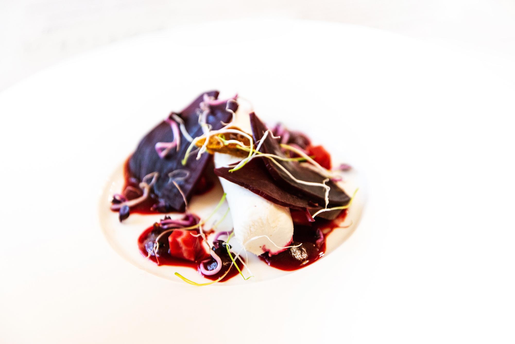 Close-up of a finished plated starter
