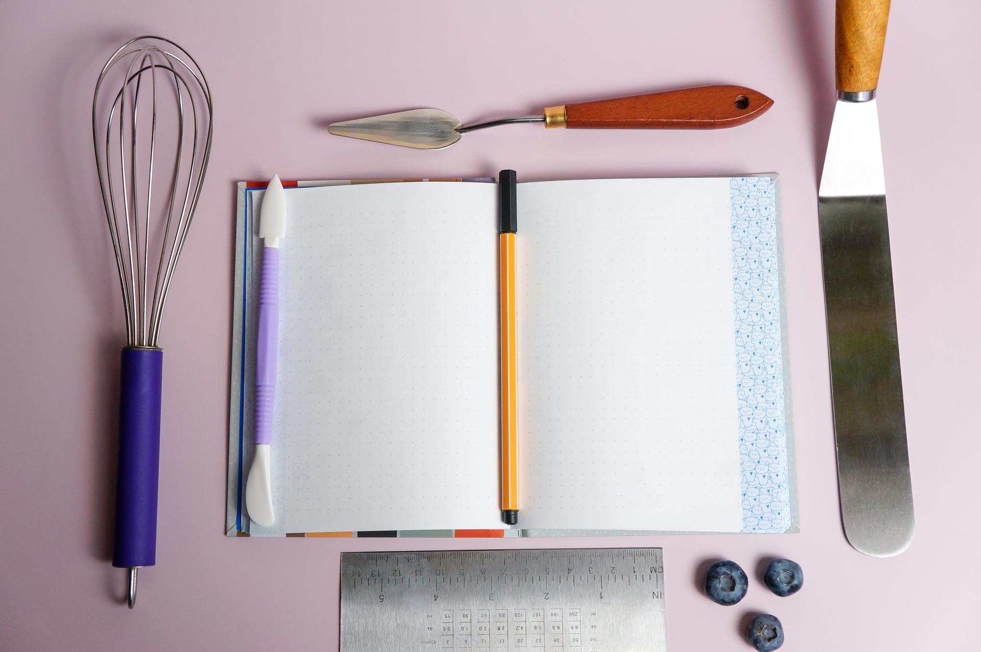 Assortment of course materials and utensils